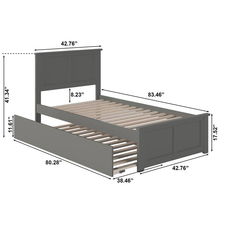 AFI Madison Platform Bed with Matching Footboard & Trundle