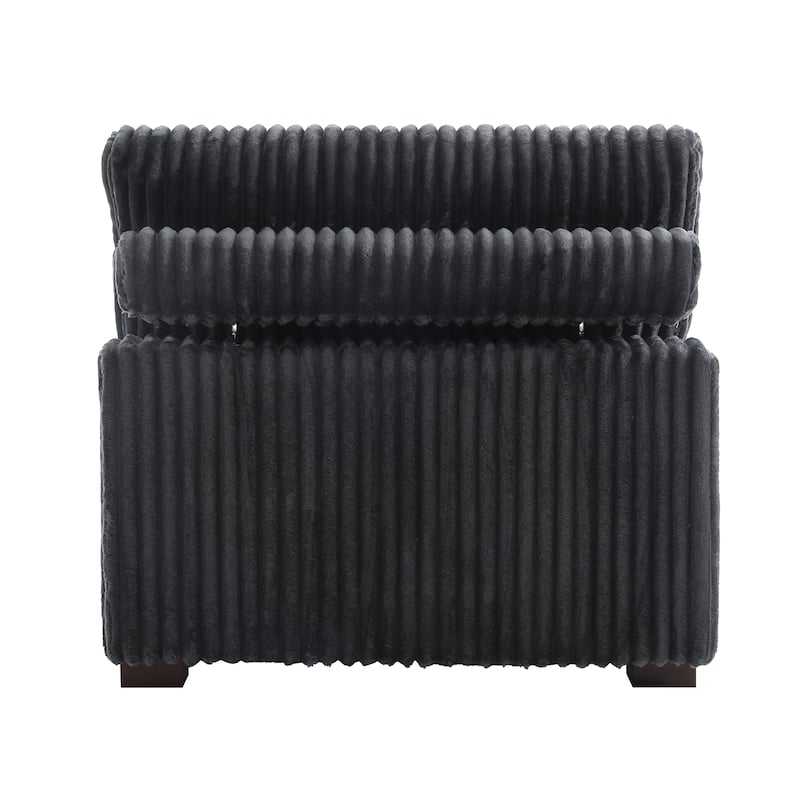35.7" W Plush Corduroy Upholstered Armless Modular Sofa Chair