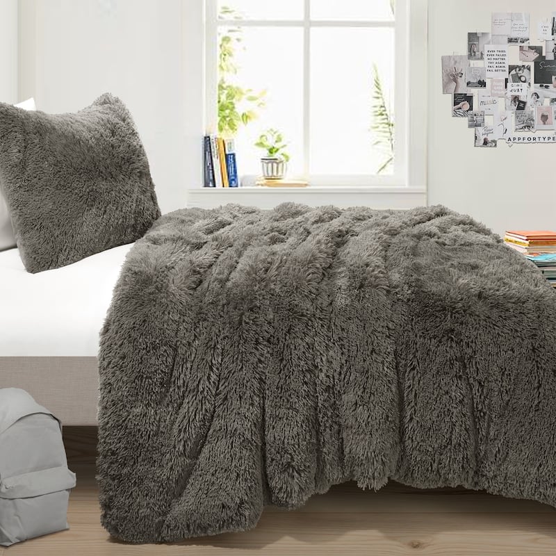 Lush Decor Emma Faux Fur Comforter Set
