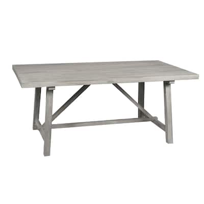 Trestle Farm House Mango Wood 58 in. Dining Table - Grey - 58"Lx38"Wx30"H