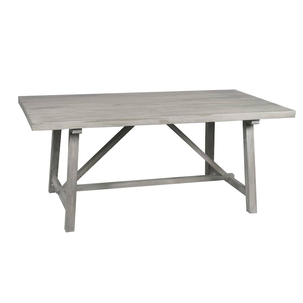 Trestle Farm House Mango Wood 58 in. Dining Table - Grey - 58"Lx38"Wx30"H