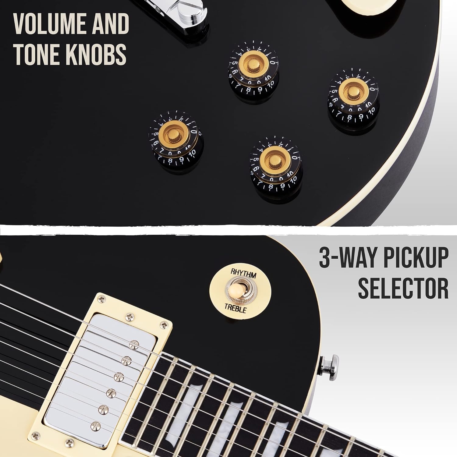 LyxPro 39 SB Series Electric Guitar LP Style for Beginner Intermediate Pro Sunburst