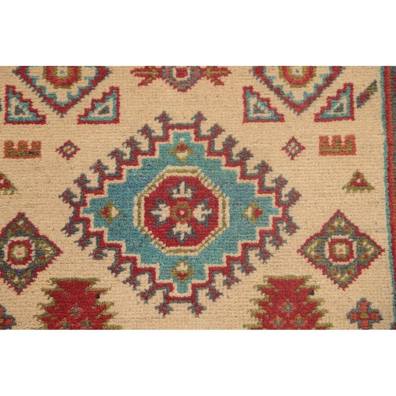 Kazak Oriental Foyer Rug Hand-Knotted Wool Carpet - 2'9" x 3'11"