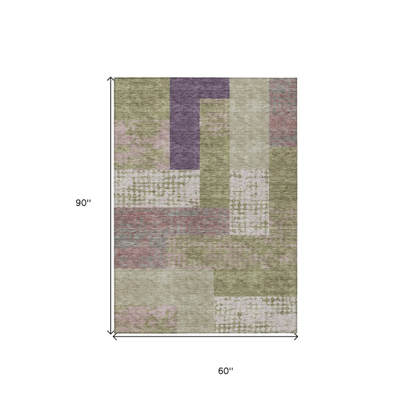 HomeRoots Geometric Transitional Rectangle Outdoor Rug