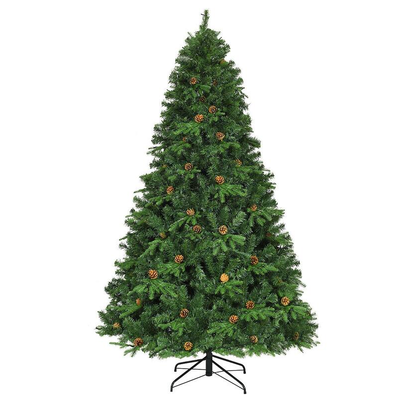 Gymax Pre-Lit 7.5' Artificial Christmas Tree Hinged LED Lights Pine - See Details