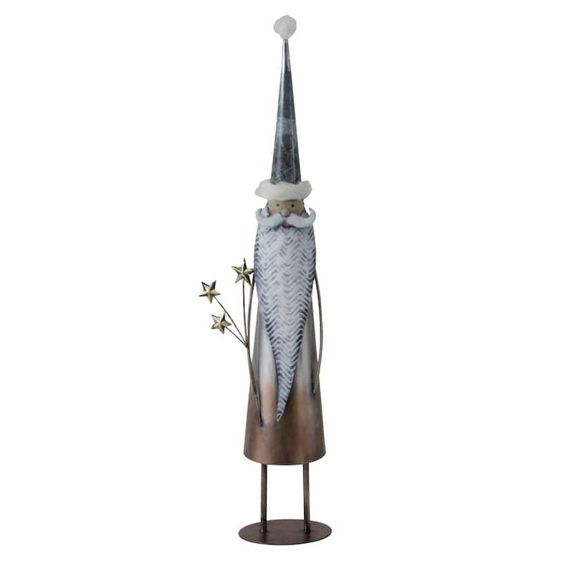 Transpac Metal 32.25 in. Holiday Santa with Stars