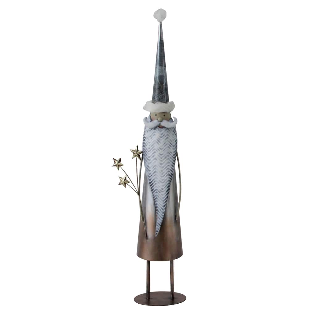 Transpac Metal 32.25 in. Holiday Santa with Stars