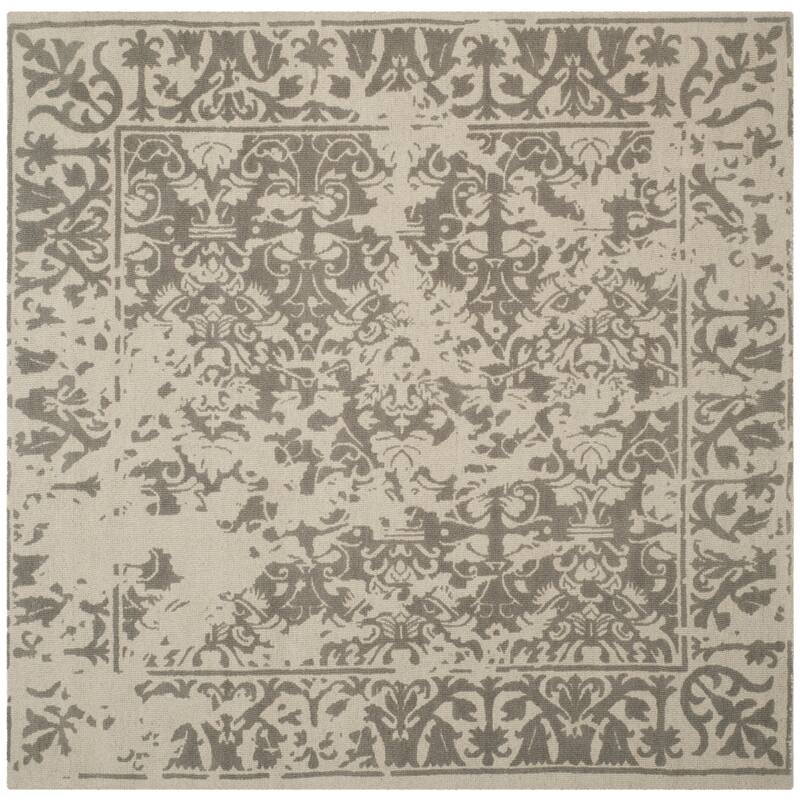 SAFAVIEH Handmade Restoration Vintage Distressed Boho Amani Oriental Wool - 6' Square - Light Sage - Square/Runner