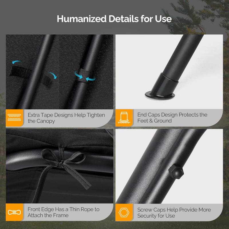 Outdoor Patio Porch Swing with Stand, Canopy, Pivot Storage Table and Cooler Bag - N/A