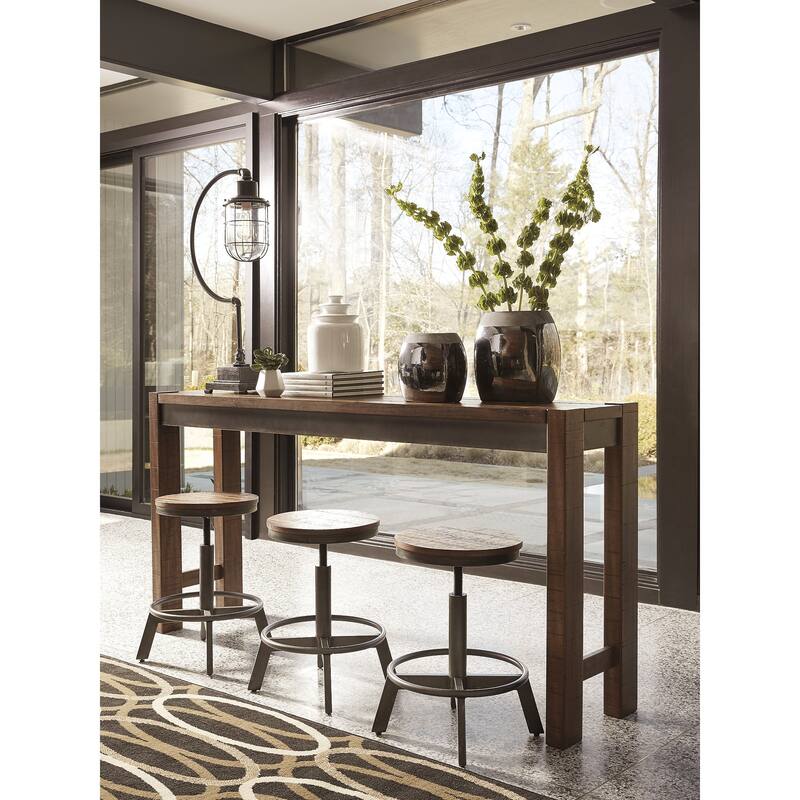 Signature Design by Ashley Torjin Brown/Gray 5-Piece Counter Height Dining Package - 72.13" W x 16.13" D x 36" H