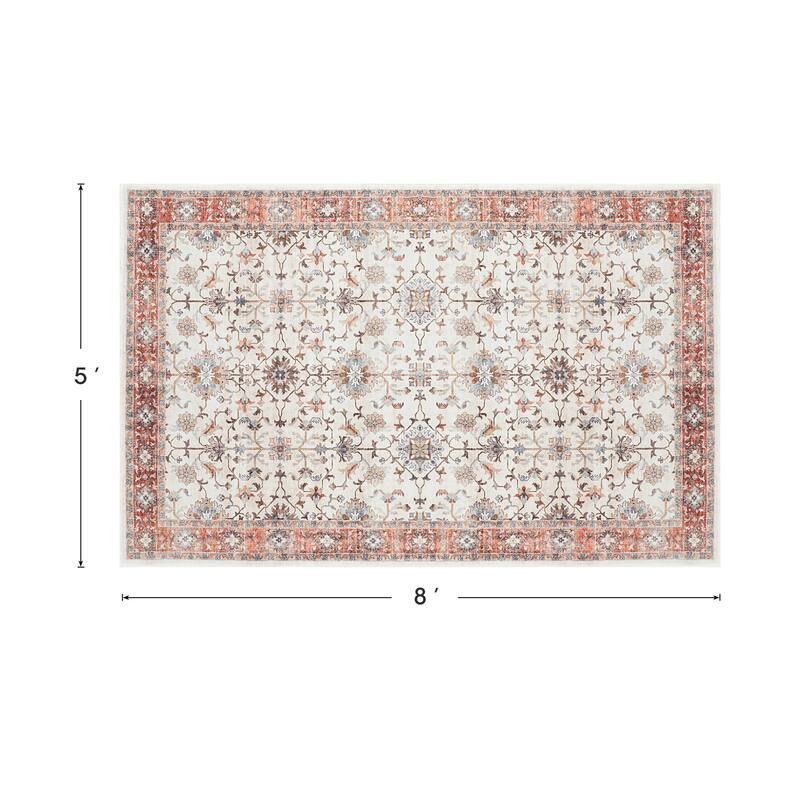 Glitzhome Vintage Persian Floral Medallion Area Rugs Collection