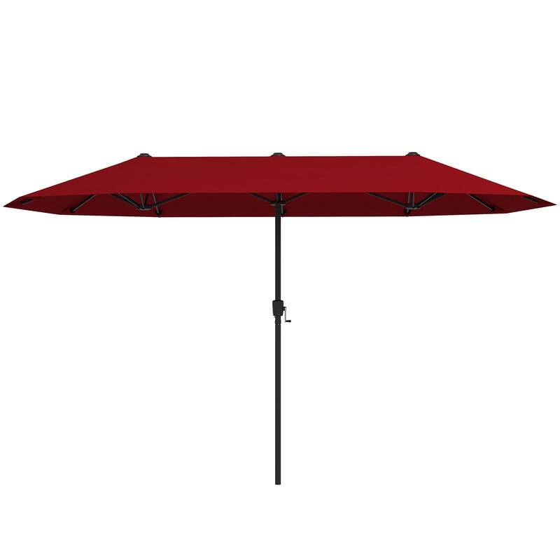 Costway 13 FT Large Patio Umbrella Outdoor Double-Sided Table Market - See Details - Wine