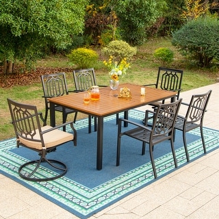 Brown metal deals patio dining table