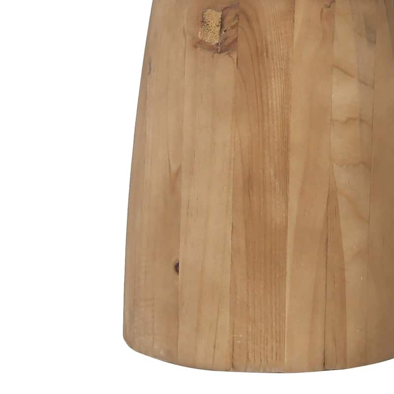 Balak Reclaimed Pine Round Modern Hourglass Side Table, Natural Pine