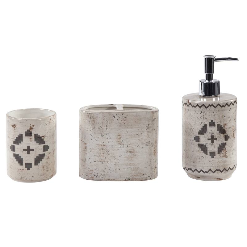 Paseo Road by HiEnd Accents Dakota Ceramic Countertop Bathroom Set, 3PC
