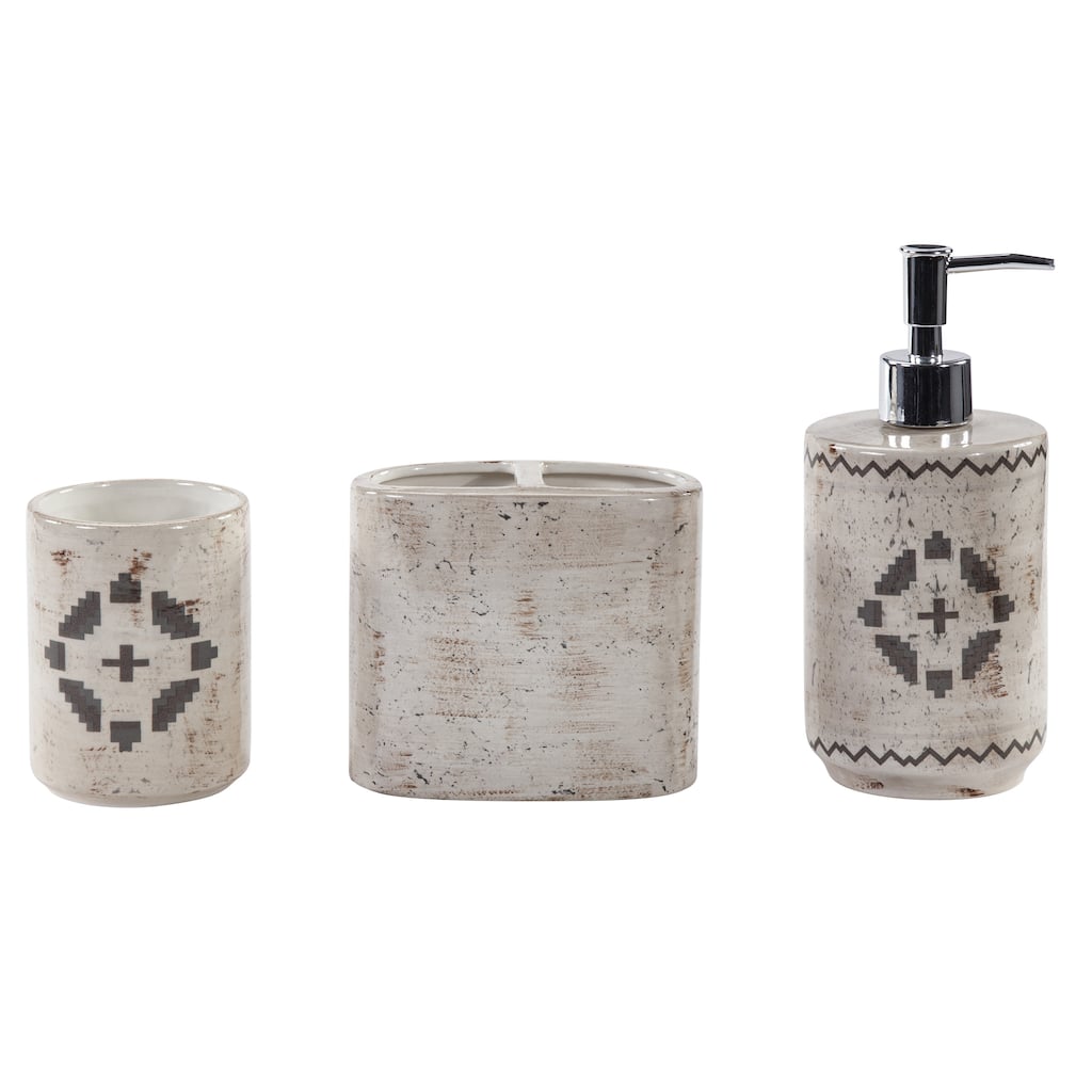 Paseo Road by HiEnd Accents Dakota Ceramic Countertop Bathroom Set, 3PC