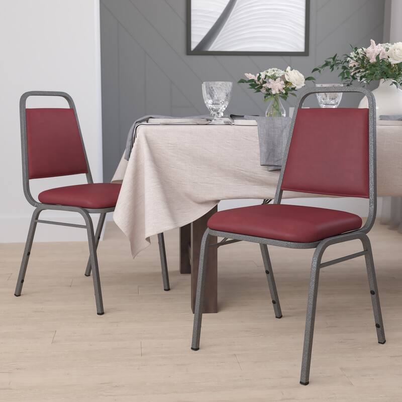 4 Pack Trapezoidal Back Stacking Banquet Chair - 20.25"D x 17.5"W x 34"H