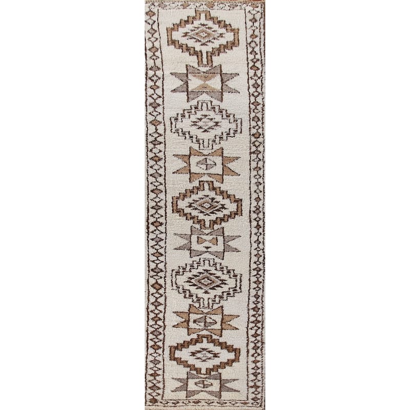 Beige Anatolian Oriental Runner Rug Hand-knotted Wool Carpet - 2'11"x 13'0"