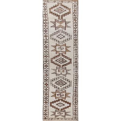 Beige Anatolian Oriental Runner Rug Hand-knotted Wool Carpet - 2'11"x 13'0"