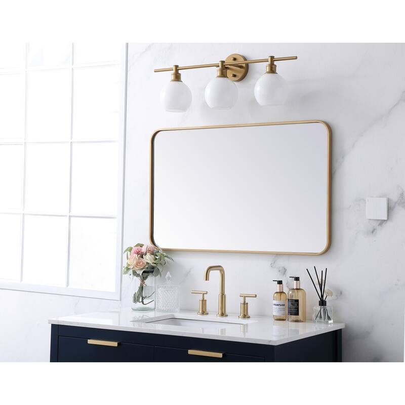 Ezra Soft Corner Metal Rectangular Mirror