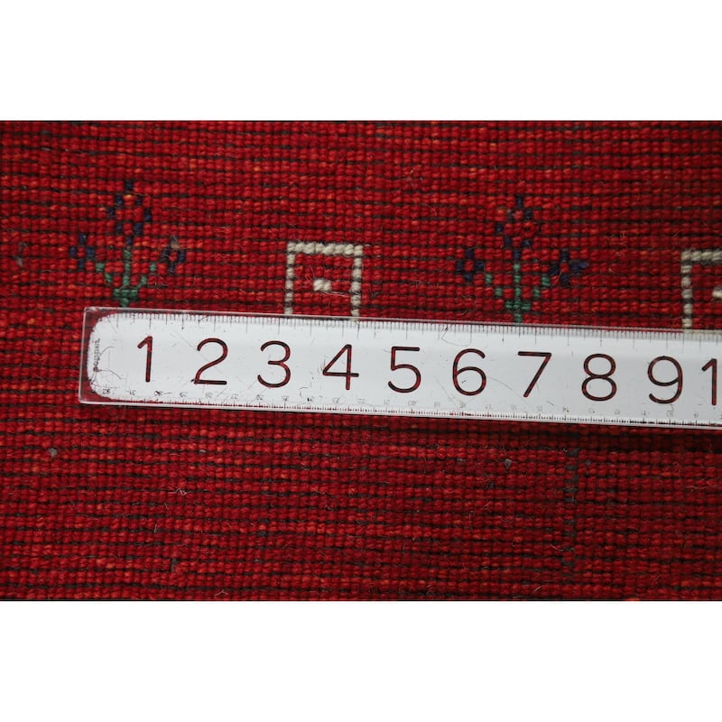 Hand Knotted Oriental 100% Wool Carpet Tribal Animal Pictorial Oranges & Rust Gabbeh Area Rug - 7' 8'' X 5' 5''