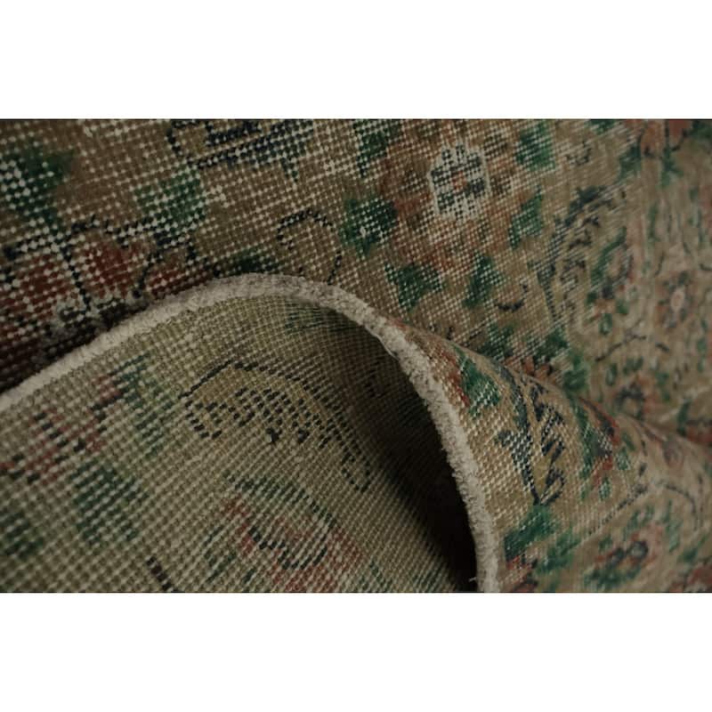 Hand Knotted Oriental 100% Wool Carpet Transitional Floral Beige & Ivories Anatolian Area Rug - 8' 8'' X 4' 8''