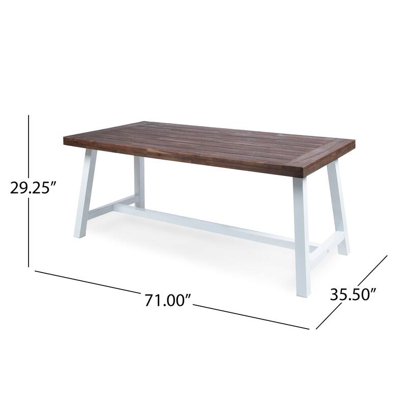 Linden Outdoor 6 Piece Rustic Iron and Acacia Wood Dining Set by Christopher Knight Home
