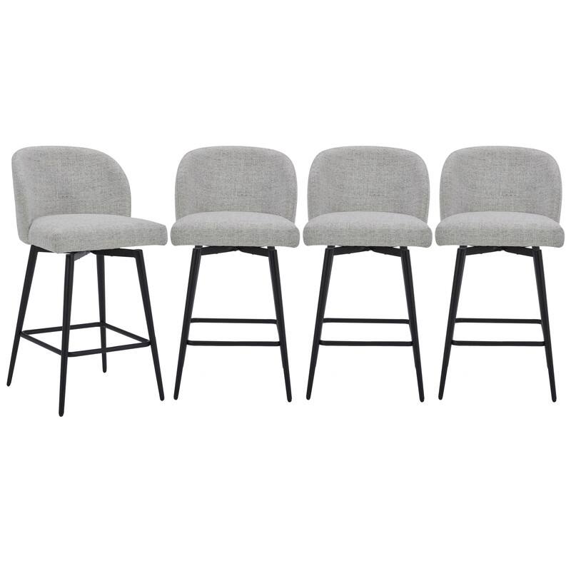 Charlotte Counter Height Swivel Barstool with Metal Legs Set
