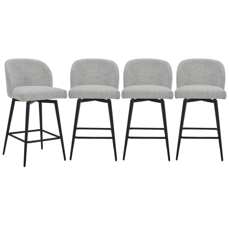 Spruce & Spring Charlotte Counter Height Swivel Barstool with Metal Legs Set