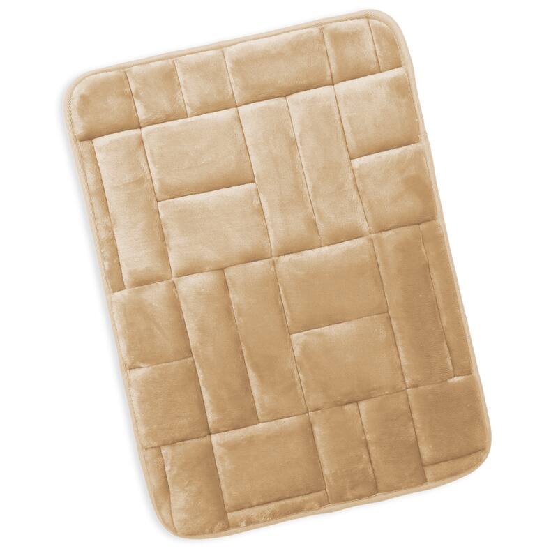 Clara Clark Ultra Soft Non Slip and Absorbent Bath Rug - Tiled Velvet Memory Foam Bath Mat