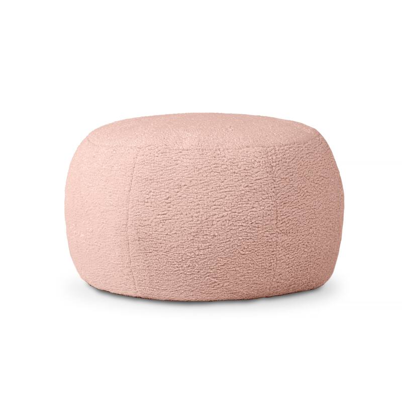Jaxx Ellis Pouf - Modern Shearling Faux-Lamb Plush Fleece Ottoman