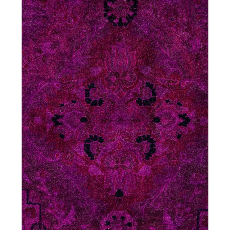 Overdyed One-of-a-Kind Hand-Knotted Area Rug - Purple - 8' 1" x 8' 1"