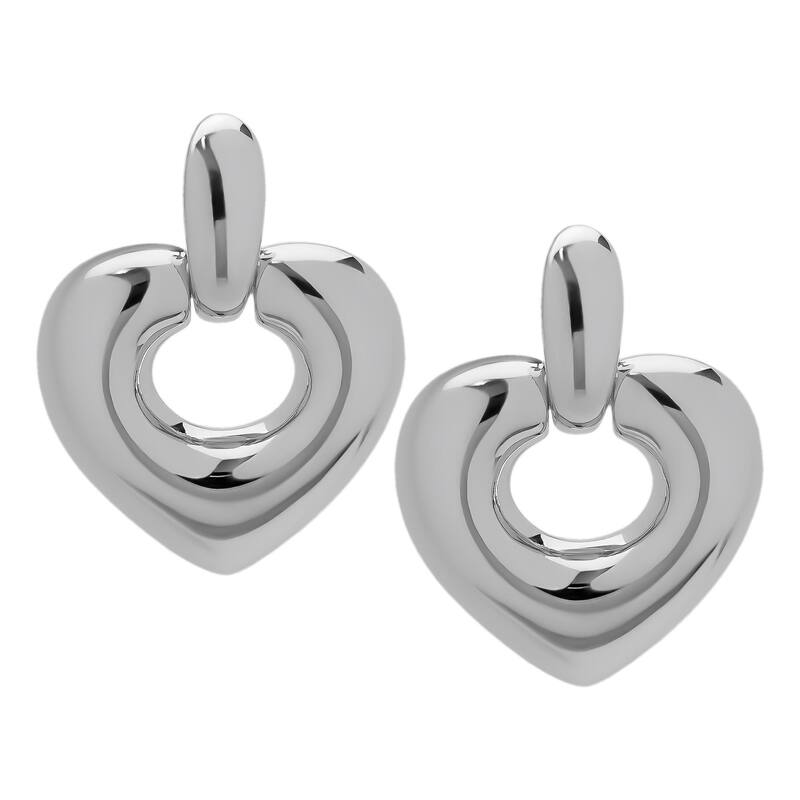 Victoria Townsend Silver Plated Heart Stud Earring - White