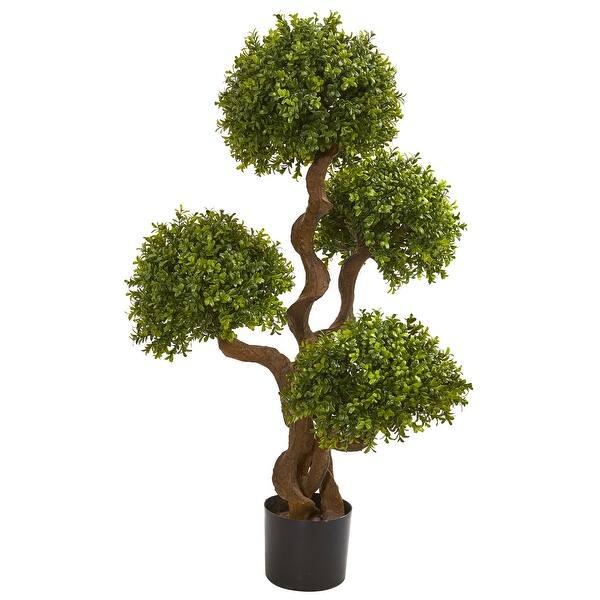 3.5' Four Ball Boxwood Artificial Topiary Tree 21"W x 16"D x 42"H
