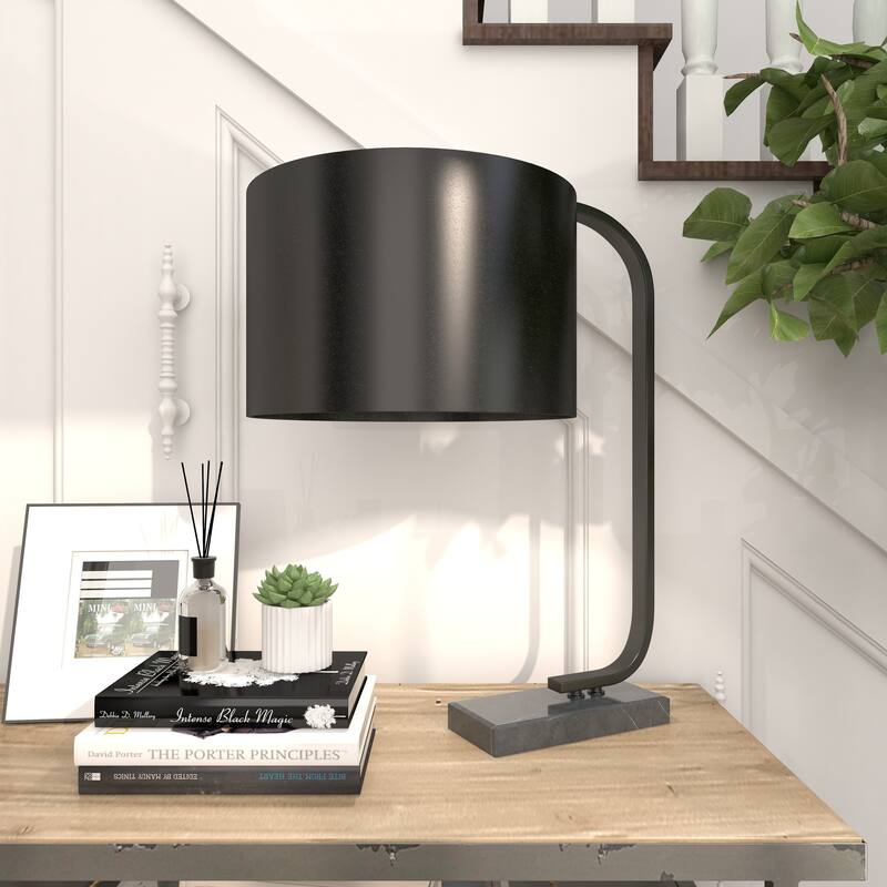 Black Metal Room Desk Lamp - 12 x 18 x 22