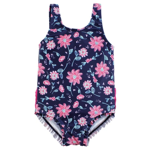 slide 1 of 1, Hudson Baby Girls Toddler Swimsuit, Botanical 2T - Botanical Toddler