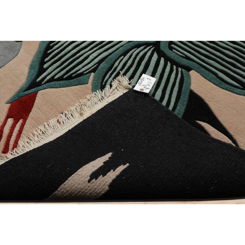 8'8''x11'8'' Hand Knotted Wool Ivory Tibetan Art Deco Plush Pile Rug - 8' 8'' x 11' 8''