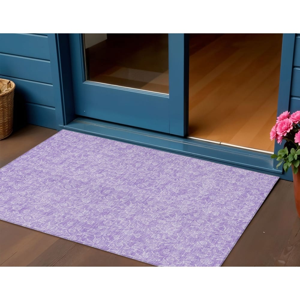 HomeRoots Floral Transitional Rectangle Outdoor Rug