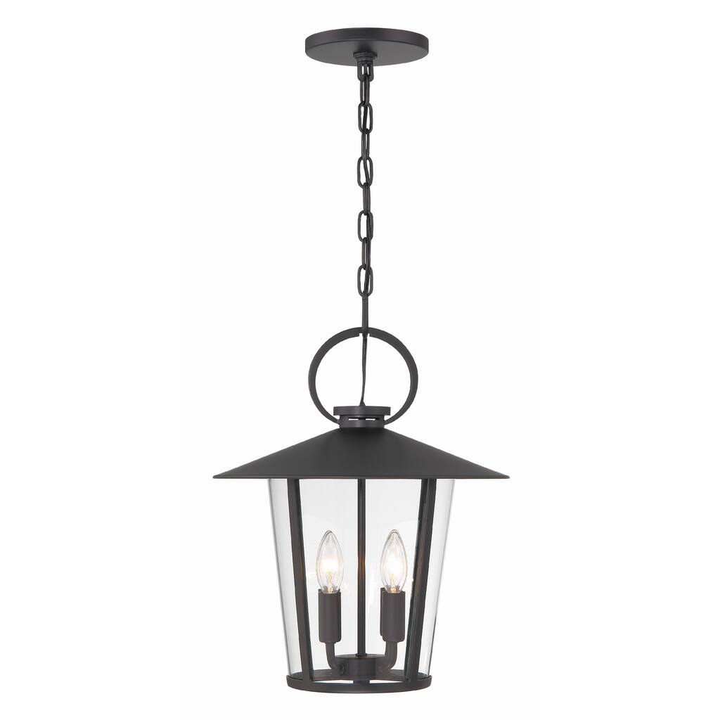 Andover 4 Light Matte Black Outdoor Chandelier - 14"W x 17"H