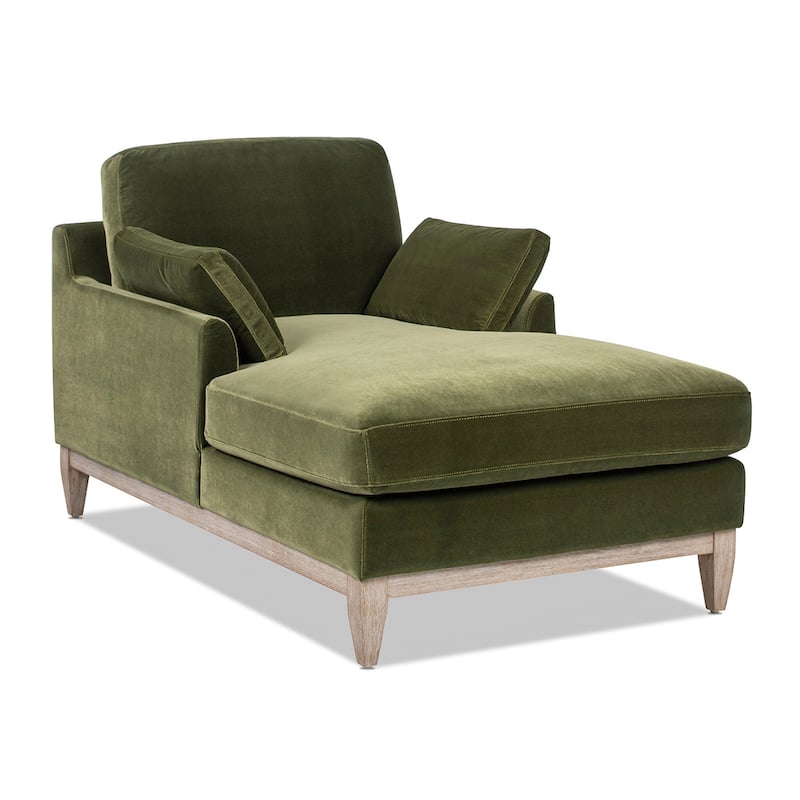 Pasadena 63" Loose Pillow Back Velvet Upholstered Chaise Lounge Chair - 63"W X 37"D X 35.5"H