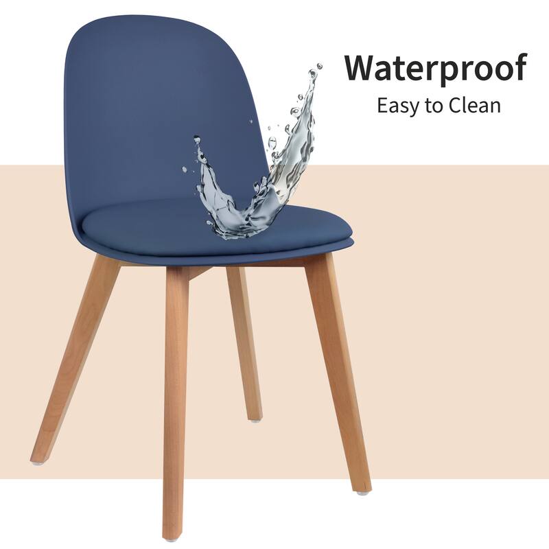 Set of 2 Modern Plastic Side Chairs with Wire Chrome Legs Ergonomic Dining Chairs for Kitchen, Dining Room, Office & Living Room