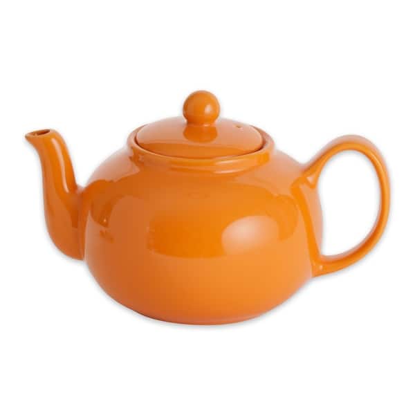 slide 2 of 10, Stoneware Teapot 42 oz - Orange