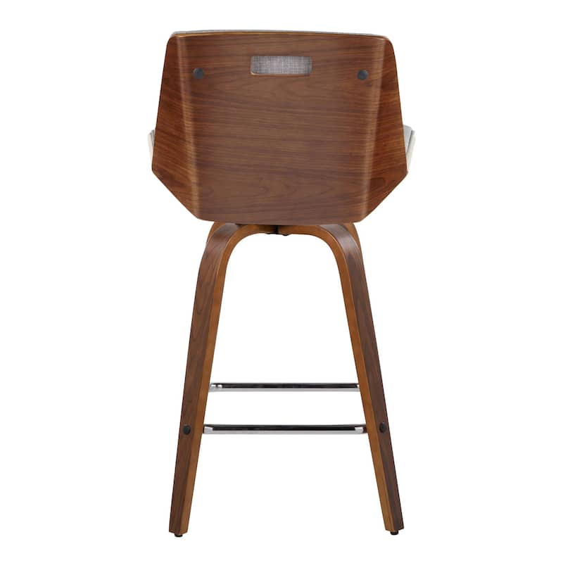 Carson Carrington Clemens 26" Fixed-Height Counter Stool with Bent Wood Legs & Square Footrest (Set of 2)