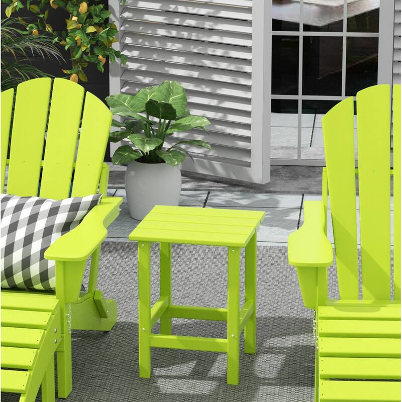 POLYTRENDS Laguna All Weather Poly Outdoor Side Table - Lime
