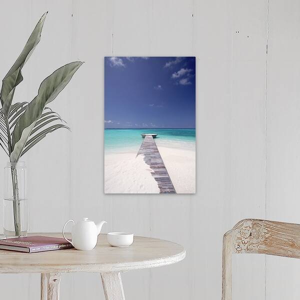 Jetty Leading To Ocean Maldives Canvas Wall Art Overstock 16447842
