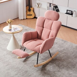 Teddy Fabric Upholstered Nursery Rocking Chair (Pink) - Bed Bath ...