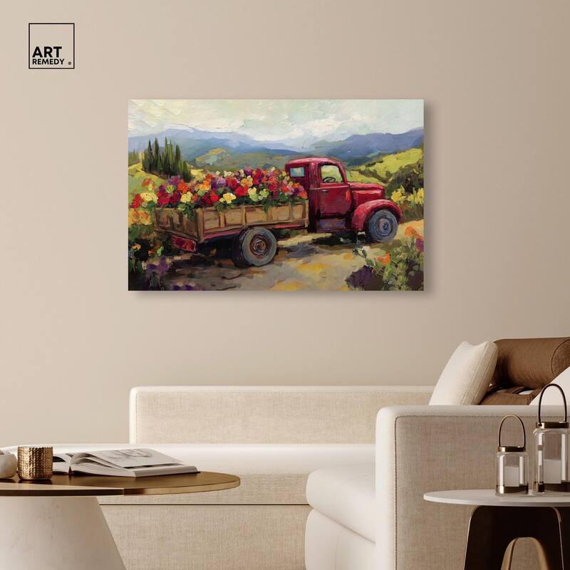 Flowers in Transit I Canvas by Art Remedy, Gallery Wrapped