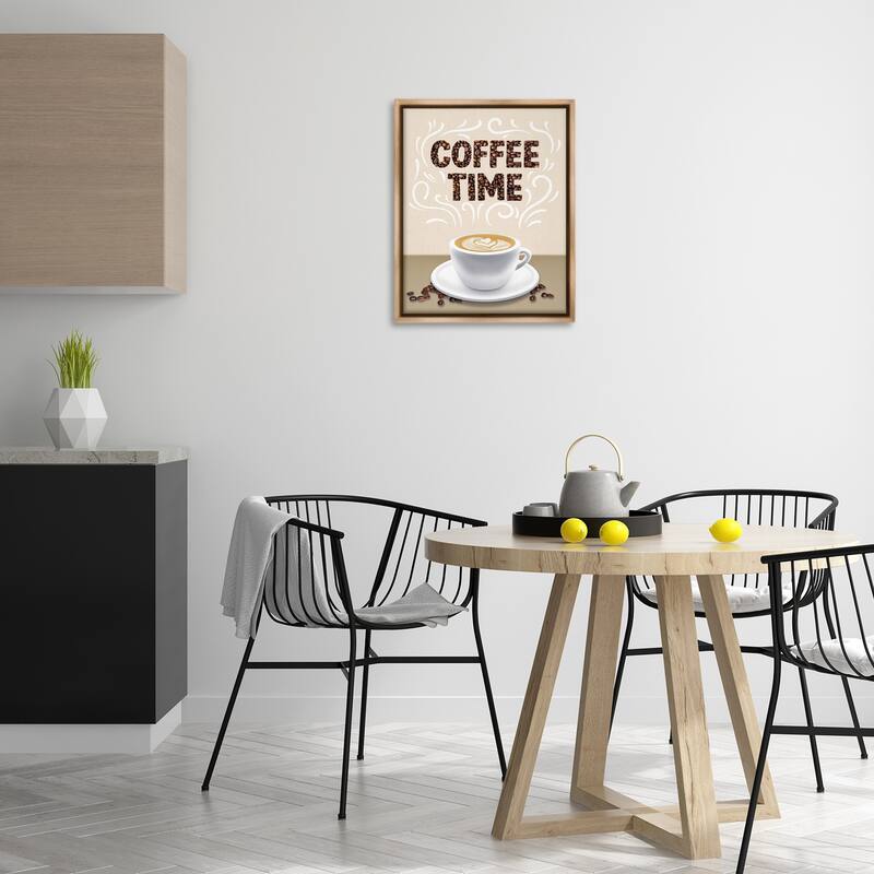 Stupell Traditional Coffee Time Brew Framed Floater Canvas Wall Art Design By Marcus Prime