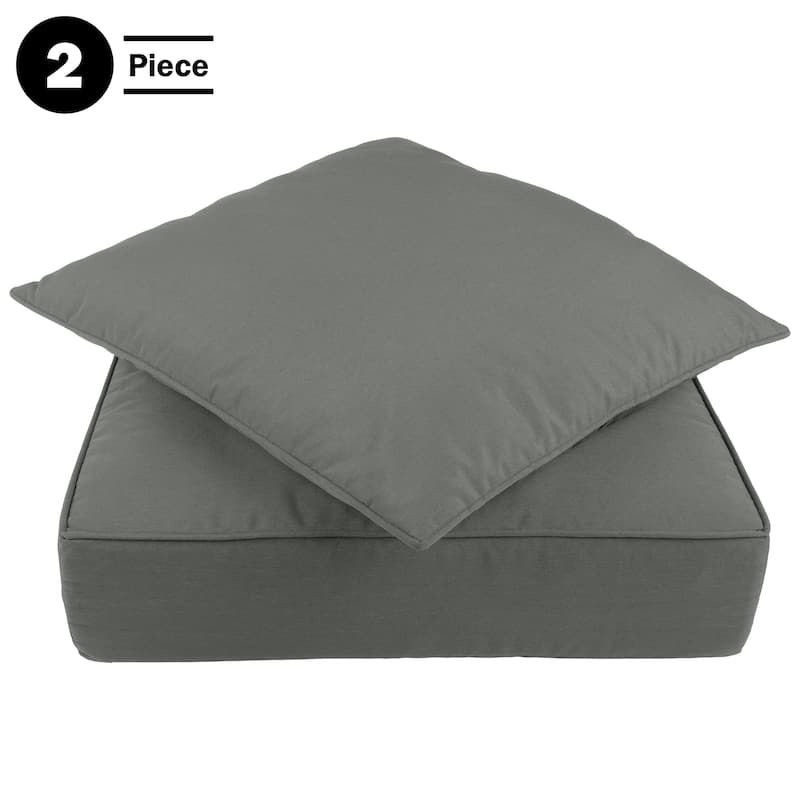 24x24 Outdoor Chair Cushions Removable Covers - Memory Foam Patio Cushions by Lavish Home