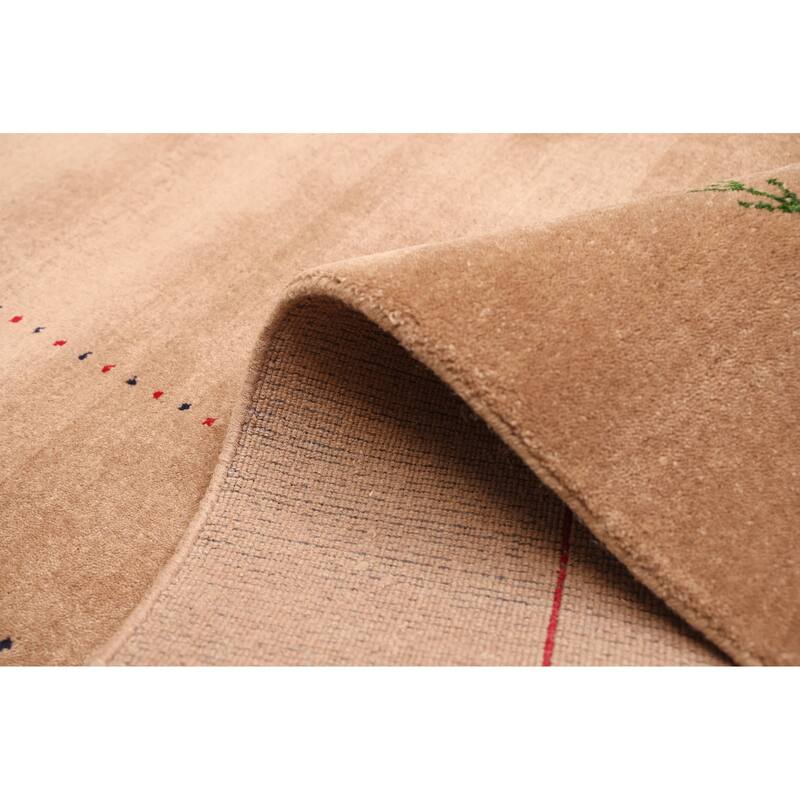 ECARPETGALLERY Hand Loomed Kashkuli Gabbeh Brown Wool Rug - 5'0 x 7'10